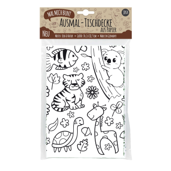 Malmichbunt Ausmal-Tischdecke aus Papier "Tiere und Natur"