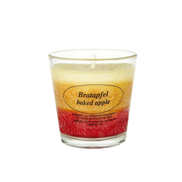 Kerzenfarm Stearinkerze im Glas, Bratapfel