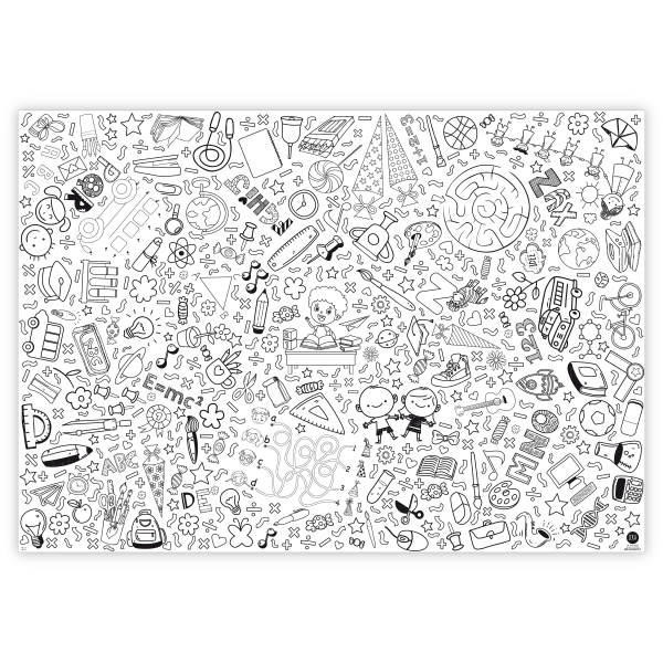 Malmichbunt Ausmal-Tischdecke aus Papier "Schulanfang"