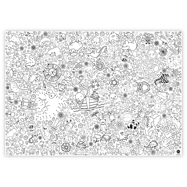 Malmichbunt Ausmal-Tischdecke aus Papier "Tiere und Natur"